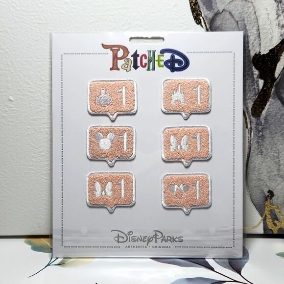Disney Parks Patched Mickey Mouse Icons "LIKE" Buttons Mini Patch Set - Picture 1 of 3